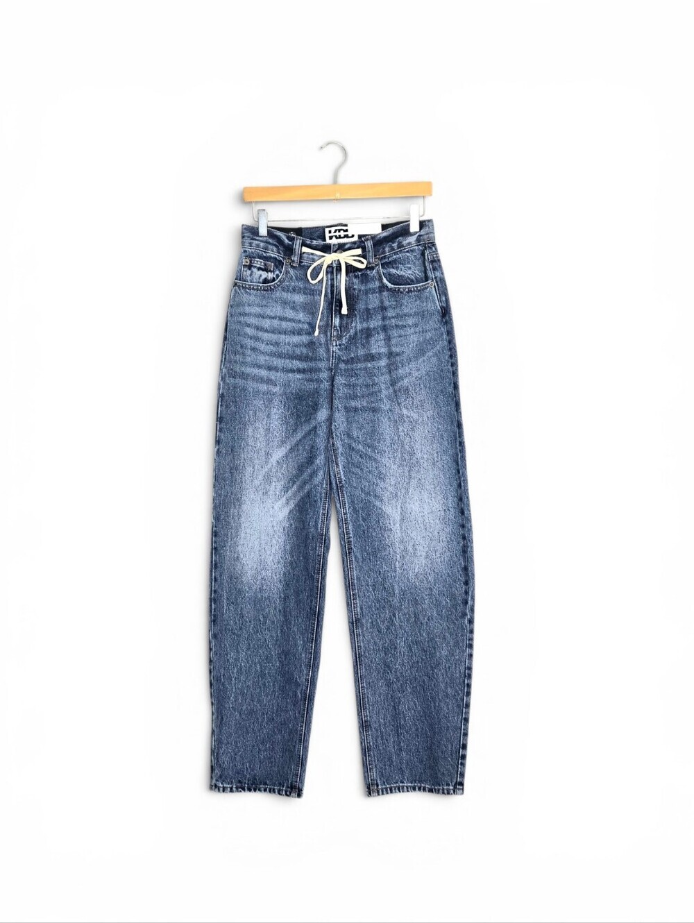 KBB Barrel Jeans, Mid Rise, Med Wash, 0